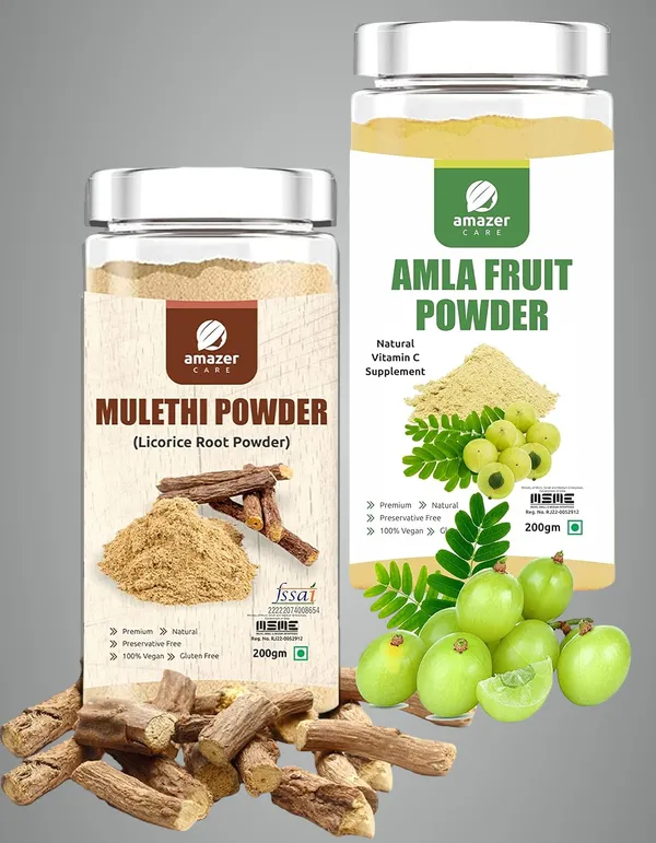 Fresh_Amla_&_Mulethi_Powder_Combo_(2_Jars_200Gm_Each)-Super_Immune_Booster_Combo_Pure_&_Natural_For_Eating_&_Drink_For_Detox_&_Health