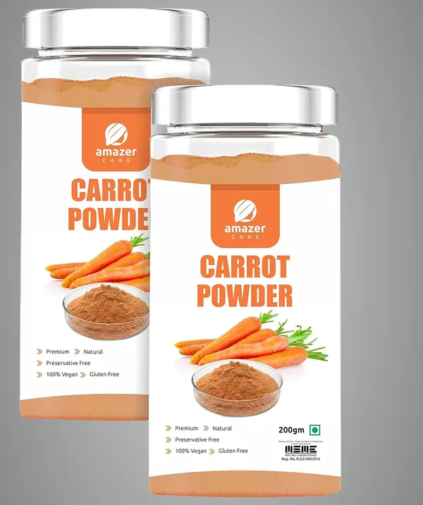 Carrot_Powder_(Dehydrated)_-_Pure_&_Natural_Superfood_(2_Jars_200_Gm_Each)_For_Healthy_Eye_Vision_&_Immune_System_&_Skin_Health_For_Eating_&_Drink_Full_Of_Nutrients