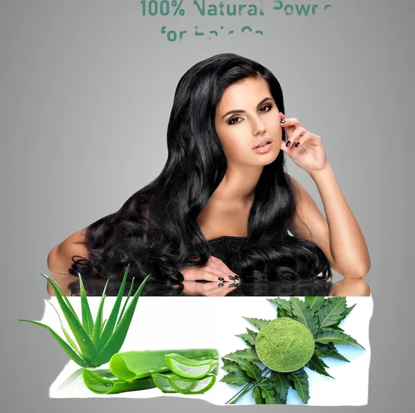 Neem_+_Aloe_Vera_Powder_Hair_Care_Combo_Promotes_Growth_Reduces_Dandruff_(2_Pouches_150Gm_Each)_For_Healthy_Hair