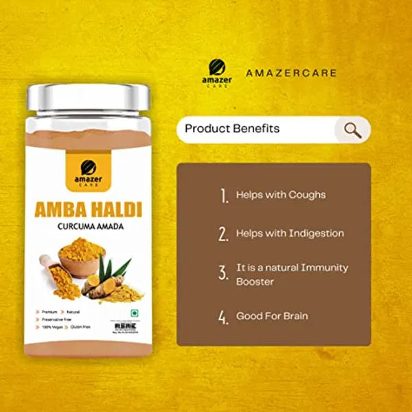 Amba_Haldi_Powder_Kasturi_Haldi_Powder_(100Gm_Jar_Packing)_Immunity_Booster_Anti-Oxidant_Face_Pack_For_Skin_Whitening_Wild_Turmeric_Powder