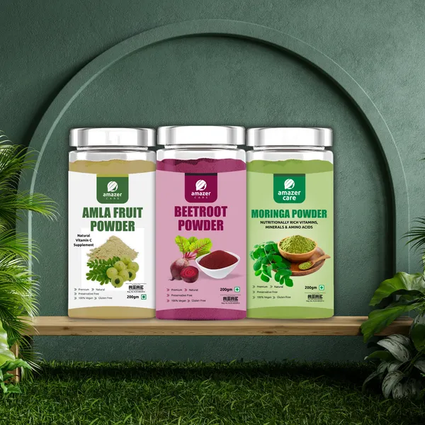 Beetroot_+_Moringa_+_Amla_Powder_-_Great_Immune_Booster_Combo_Pure_&_Natural_For_Eating_&_Drink_Jar_Packing_Superfood_(Dehydrated_200+100+200Gm_Each)_Full_Of_Nutrients