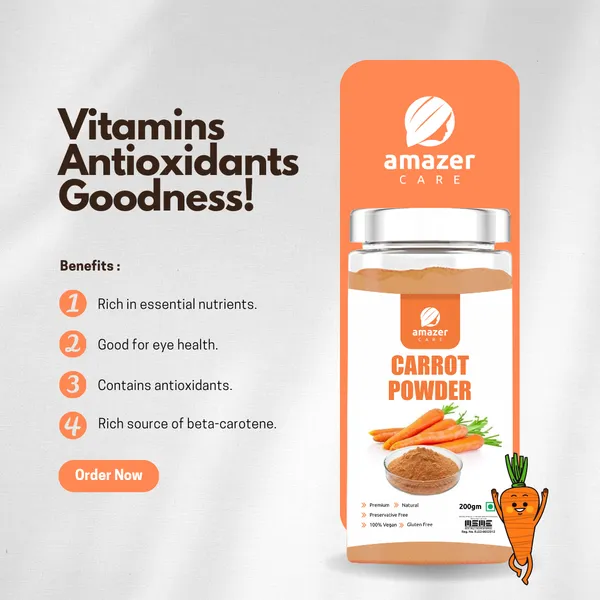 Carrot_Powder_(Dehydrated)_-_Beta_Carotene_Enriched_Superfood_For_Healthy_Eye_Vision/Immune_System/Skin_Health_For_Eating_&_Drink_Jar_Packing_Full_Of_Nutrients