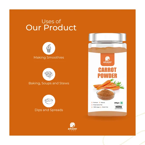 Carrot_Powder_(Dehydrated)_-_Beta_Carotene_Enriched_Superfood_For_Healthy_Eye_Vision/Immune_System/Skin_Health_For_Eating_&_Drink_Jar_Packing_Full_Of_Nutrients