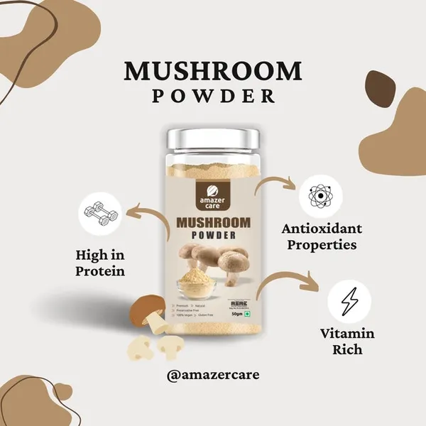 Mushroom_Powder_-_Pure,_Natural_&_Nourishing_For_Eating_&_Drink,_Vegan_Protein,_Healthy_Heart_(50_Gm,_1_Jar)