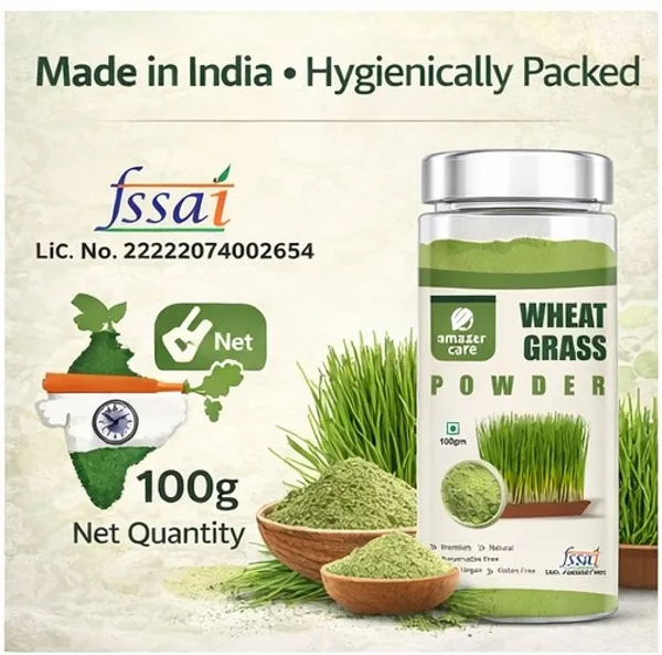 AmazerCare_Wheatgrass_Powder_100g_|_100%_Natural_&_Preservative_Free_|_Vegan_&_Gluten_Free_|_Rich_in_Chlorophyll_&_Natural_Nutrients_|_For_Juice,_Smoothies_&_Daily_Wellness