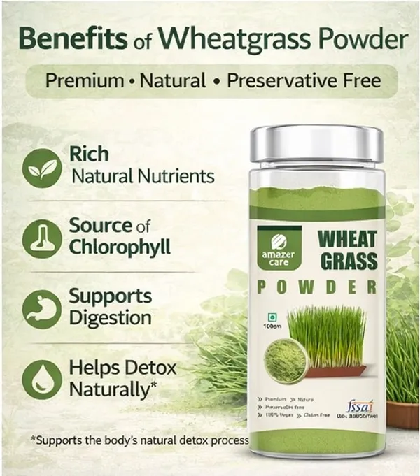 AmazerCare_Wheatgrass_Powder_100g_|_100%_Natural_&_Preservative_Free_|_Vegan_&_Gluten_Free_|_Rich_in_Chlorophyll_&_Natural_Nutrients_|_For_Juice,_Smoothies_&_Daily_Wellness
