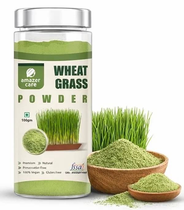AmazerCare_Wheatgrass_Powder_100g_|_100%_Natural_&_Preservative_Free_|_Vegan_&_Gluten_Free_|_Rich_in_Chlorophyll_&_Natural_Nutrients_|_For_Juice,_Smoothies_&_Daily_Wellness