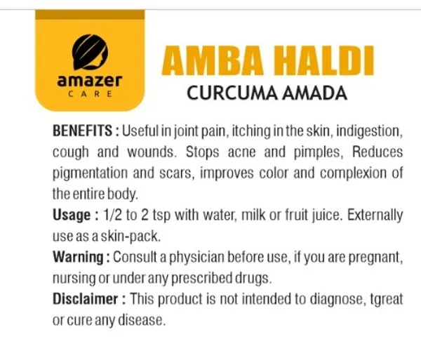Amba_Haldi_Powder_Kasturi_Haldi_Powder_(100Gm_Jar_Packing)_Immunity_Booster_Anti-Oxidant_Face_Pack_For_Skin_Whitening_Wild_Turmeric_Powder_(2_x100_gm)