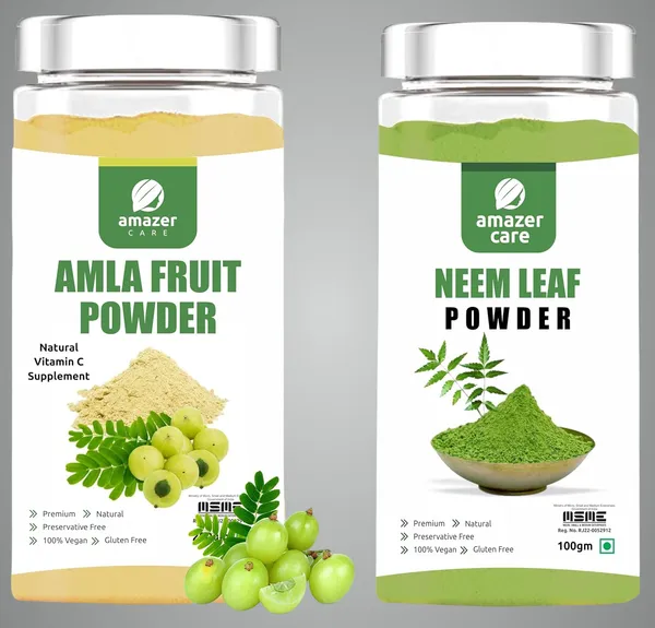 Pure_Neem_&_Amla_Powder_Combo_(2_Jars_100_&_200Gm)_-_For_Holistic_Health_Ayurvedic_Superfoods_For_Eating_&_Drink_100%_Natural