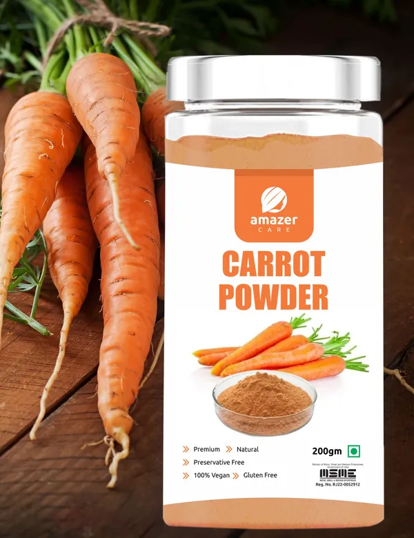 Carrot_Powder_(Dehydrated)_-_Pure_&_Natural_Superfood_(2_Jars_200_Gm_Each)_For_Healthy_Eye_Vision_&_Immune_System_&_Skin_Health_For_Eating_&_Drink_Full_Of_Nutrients
