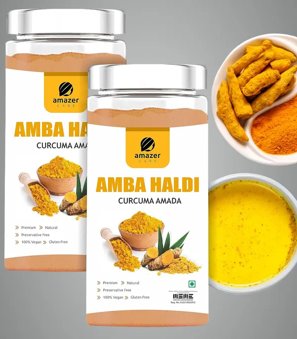 Amba_Haldi_Powder_Kasturi_Haldi_Powder_(2_Jars_100Gm_Each)_Immunity_Booster_Anti-Oxidant_Face_Pack_For_Skin_Glow_Wild_Turmeric_Powder