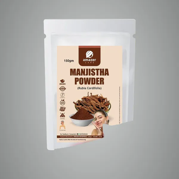 Manjistha_Powder_Combo_For_Hair_&_Skin_Care_100%_Pure_&_Natural_(Rubia_Cordifolia)_(2_Pouches_150Gm_Each)_Indian_Madder_Root_Powder