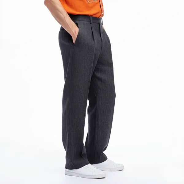 Dark_Charcoal_Gray_Pure_Linen_Resort_&_Beach_Wear_Trouser_For_Men