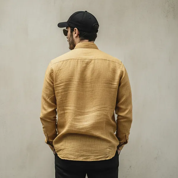 Men'S_Prime_Yellow_Pure_100%_Linen_Shirt