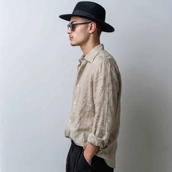 Premium_Beige_Men'S_Pure_100%_Linen_Shirt