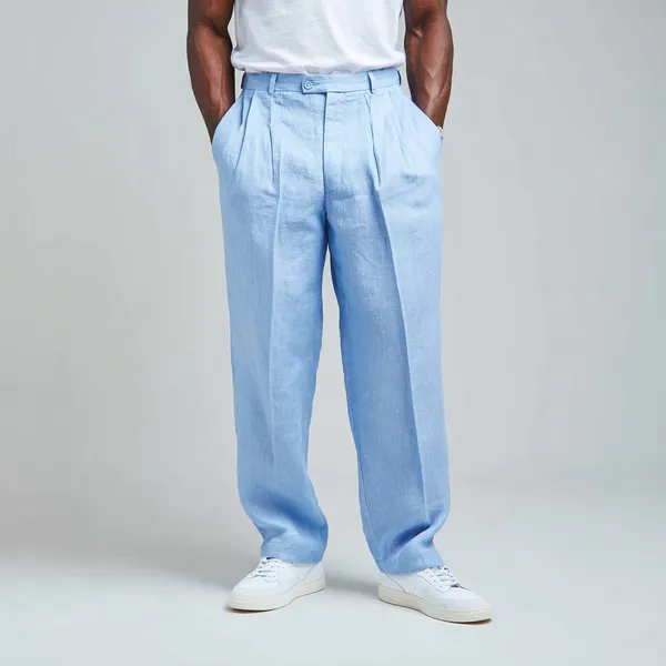 Chambray_Blue_Ultra-Breathable_Pure_Linen_Trousers_Men