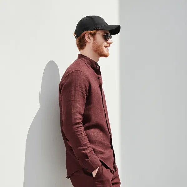 Oxblood_Pure_Linen_Shirt_For_Men