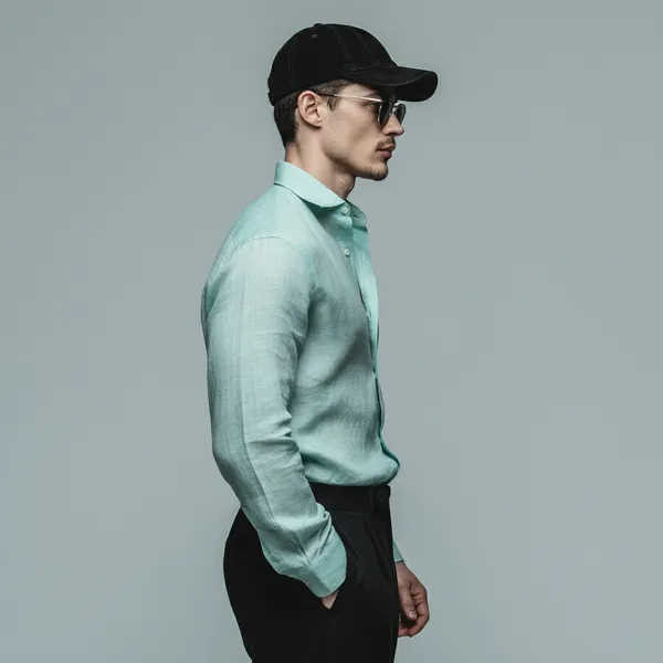 Seafoam_Green_Pure_100%_Linen_Shirt_For_Men'S