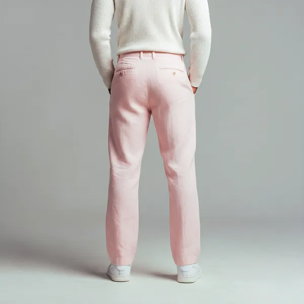 The_Linear_Salmon_Pink_Pure_Linen_Pant_For_Men