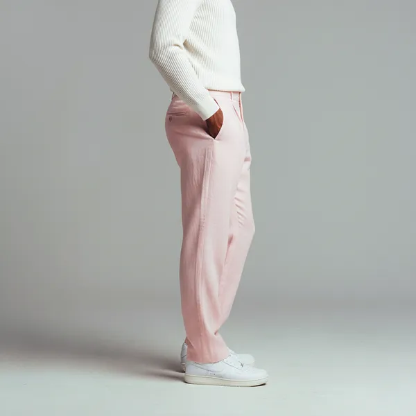 The_Linear_Salmon_Pink_Pure_Linen_Pant_For_Men