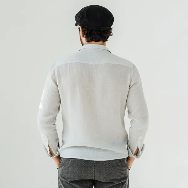 White_Pure_Linen_Shirt_For_Men