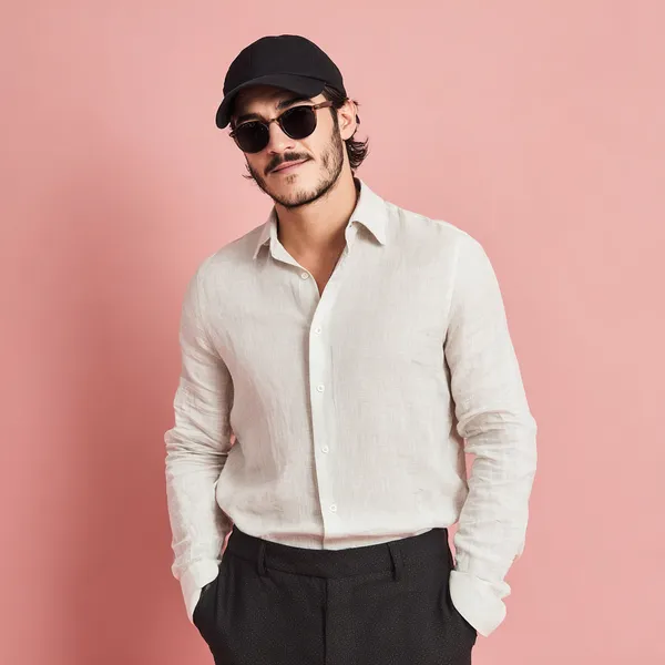 Men'S_Ivory_White_Pure_100%_Linen_Shirt