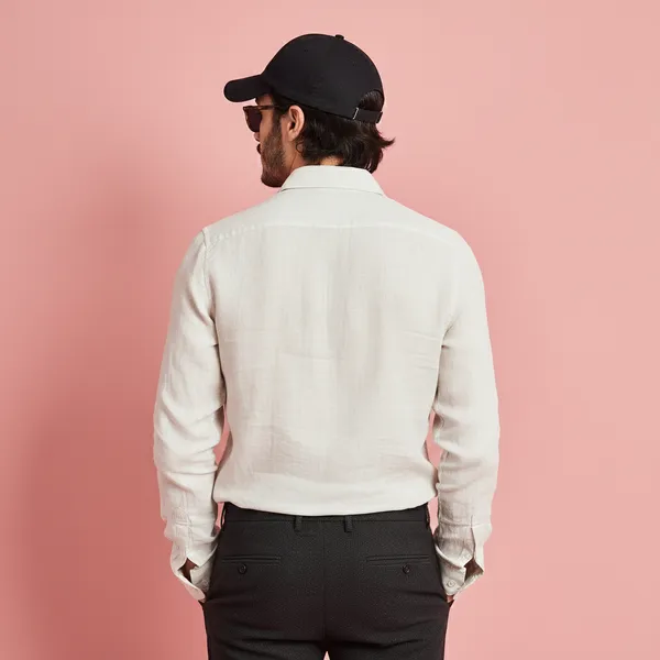 Men'S_Ivory_White_Pure_100%_Linen_Shirt
