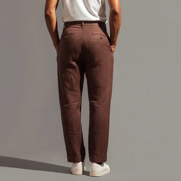 Chocolate_Brown_Ultra-Breathable_Pure_Linen_Trousers_Men