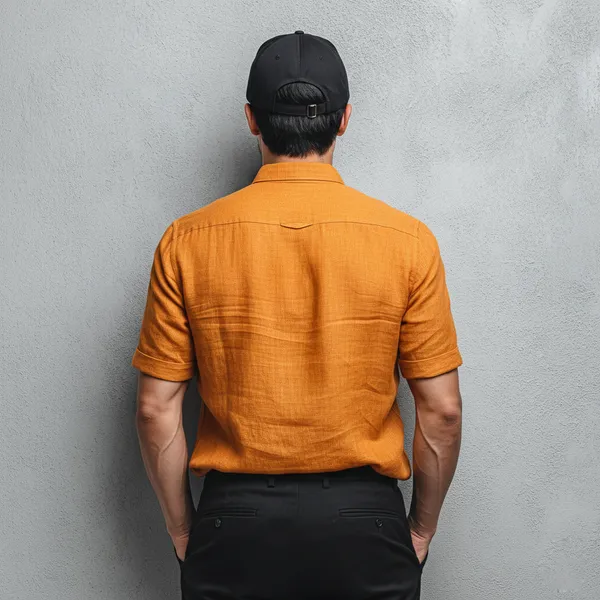 Men'S_Pale_Saffron_Linen_100%_Pure_Linen_Shirt