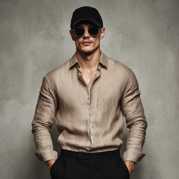 The_Essential_Terracotta__Pure_100%_Linen_Shirt_For_Men'S