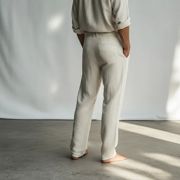 Natural_Beige_Pure_Linen_Resort_&_Beach_Wear_Trouser_For_Men