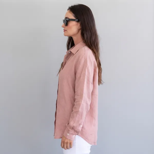 Antique_Rose_100%_Pure_Linen_Shirt_For_Women'S