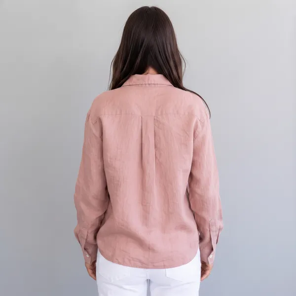 Antique_Rose_100%_Pure_Linen_Shirt_For_Women'S