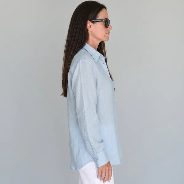 Baby_Blue_100%_Pure_Linen_Shirt_For_Women'S