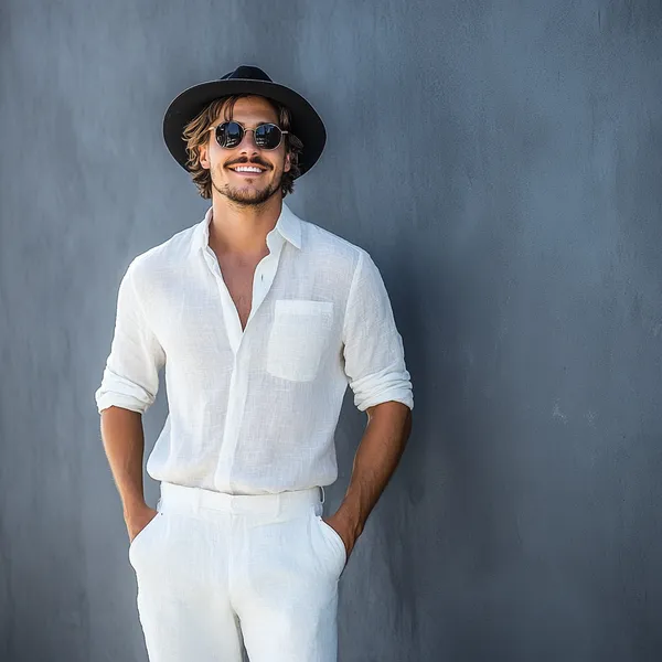 White_Pure_Linen_Shirt_For_Men