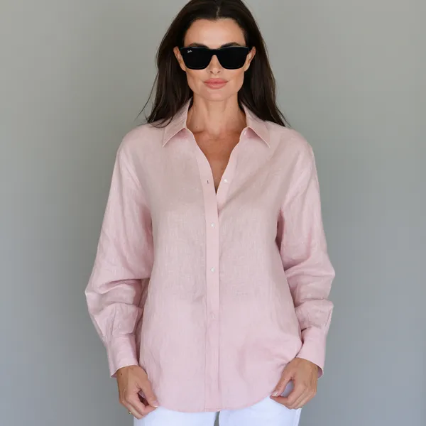 Blush_Pink_100%_Pure_Linen_Shirt_For_Women'S