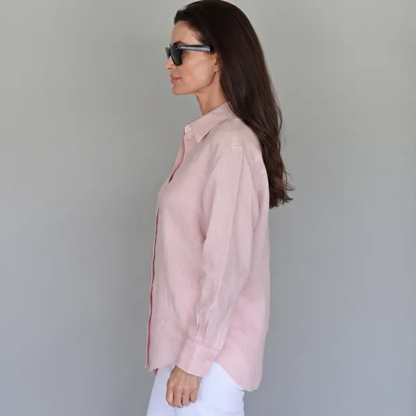 Blush_Pink_100%_Pure_Linen_Shirt_For_Women'S