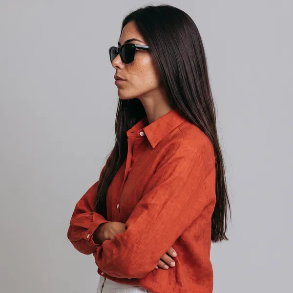 Brick_Rust_100%_Pure_Linen_Shirt_For_Women'S