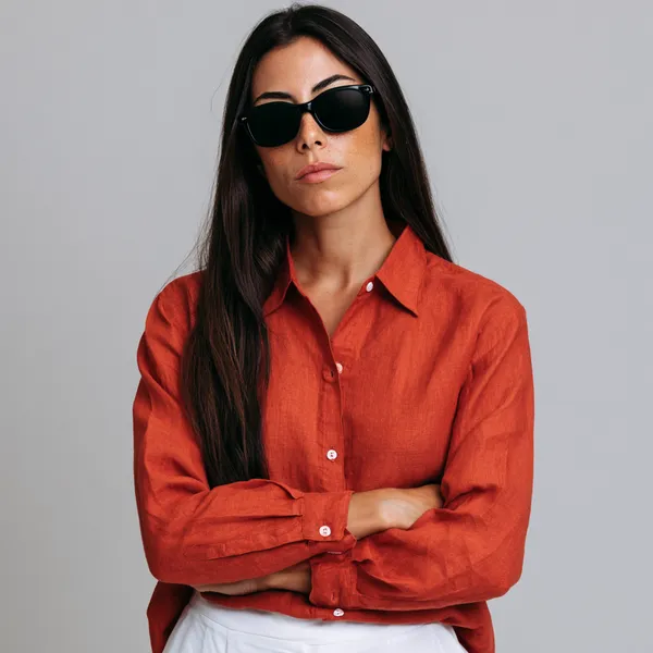 Brick_Rust_100%_Pure_Linen_Shirt_For_Women'S