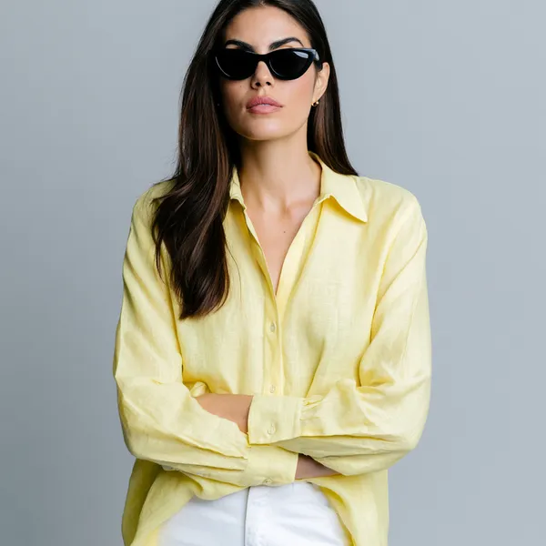 Butter_Yellow_100%_Pure_Linen_Shirt_For_Women'S