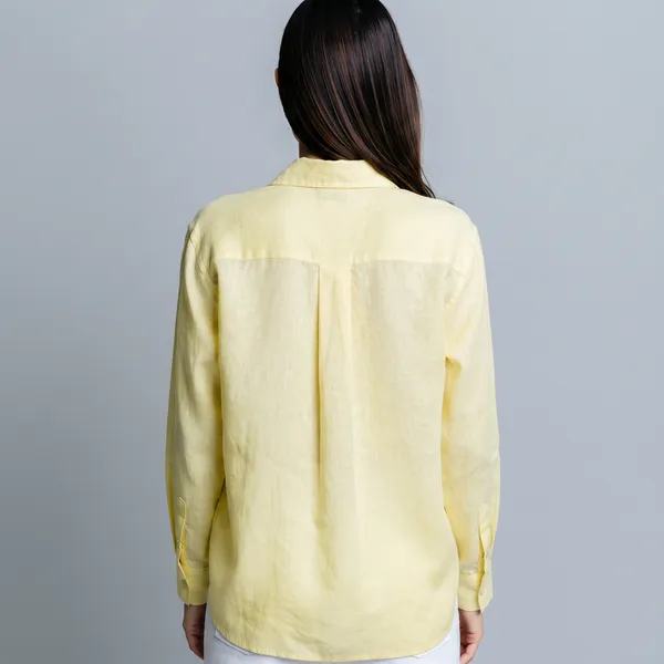 Butter_Yellow_100%_Pure_Linen_Shirt_For_Women'S