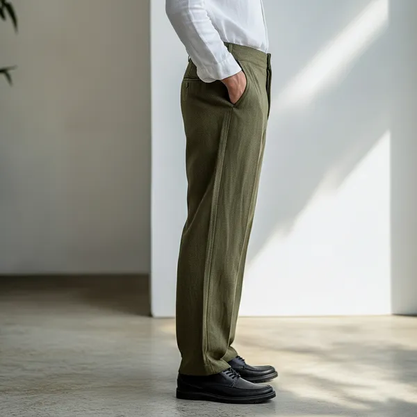 Olive_Green_Pure_Linen_Resort_&_Beach_Wear_Trouser_For_Men