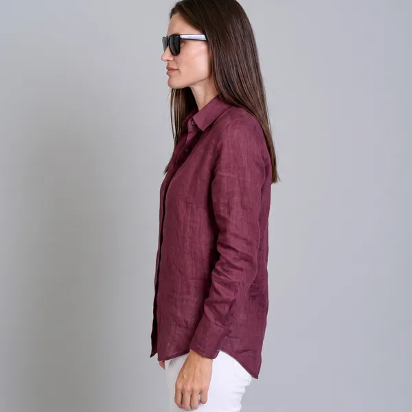 Dusty_Burgundy_100%_Pure_Linen_Shirt_For_Women'S