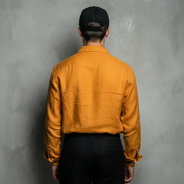 Men'S_Dermric_Yellow_Pure_100%_Linen_Shirt