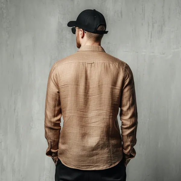 Men'S_Camel_Brown_100%_Pure_Linen_Shirt