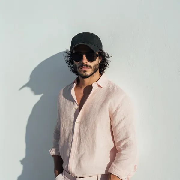 Pink_Pure_Linen_Shirt_For_Men
