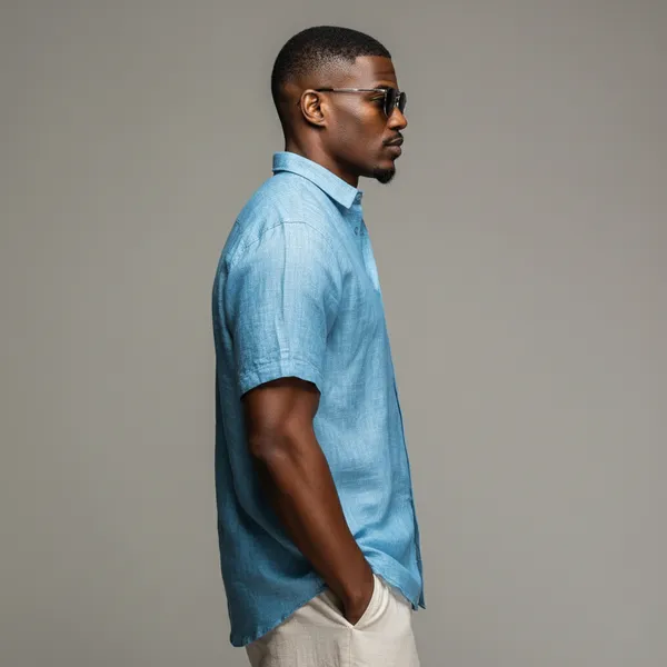 Cool_Comfort_Aqua_Blue_Half-Sleeve_Linen_Shirt