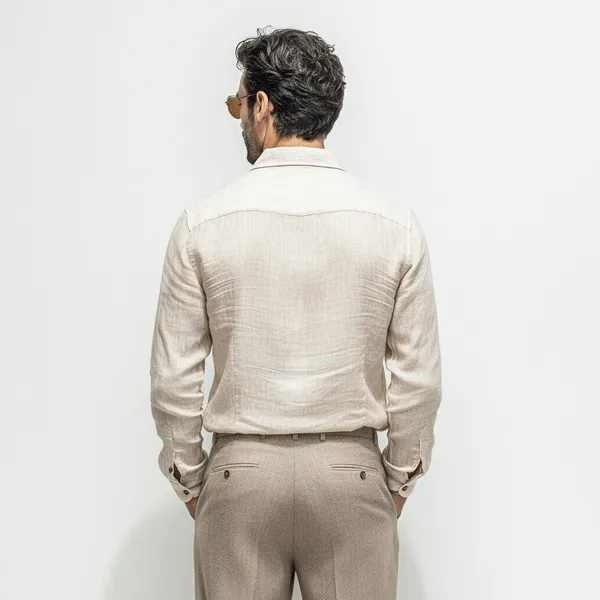 Light_Beige_Pure_Linen_Shirt_For_Men