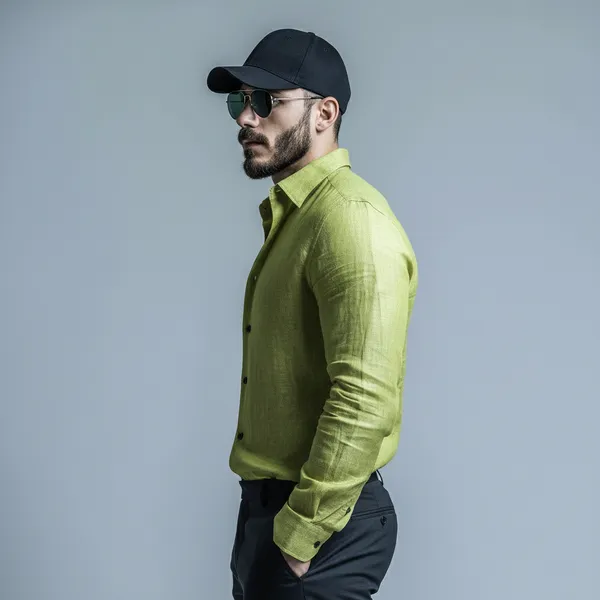 Men'S_Pear_Pure_Linen_Shirt