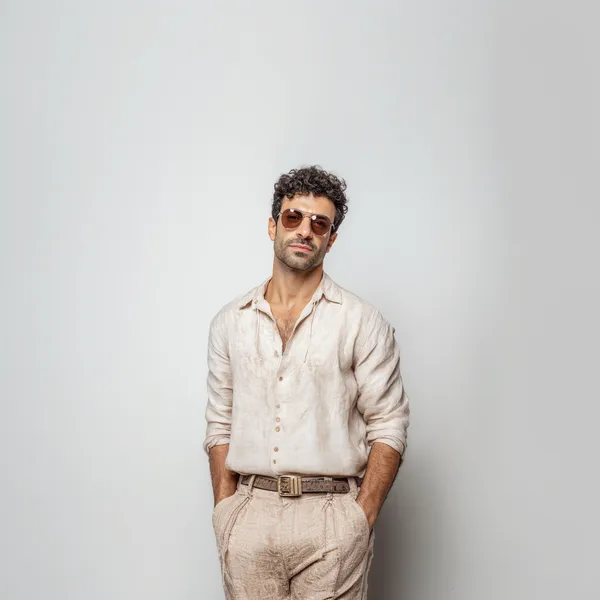 Light_Beige_Pure_Linen_Shirt_For_Men